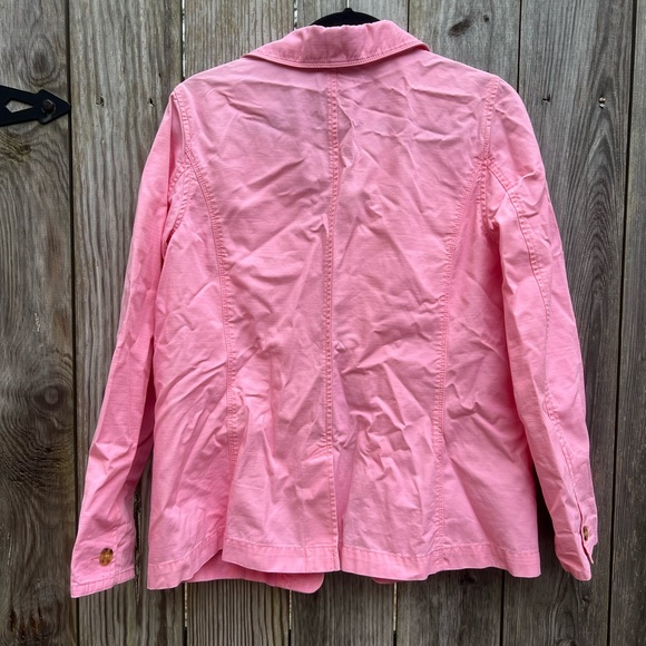 TALBOTS Pink Montauk Twill Jacket Coat Women’s Medium - Picture 10 of 12